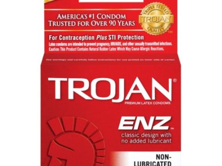 TROJAN - Non Lubricated Condoms - 3 Latex Condoms Fashion