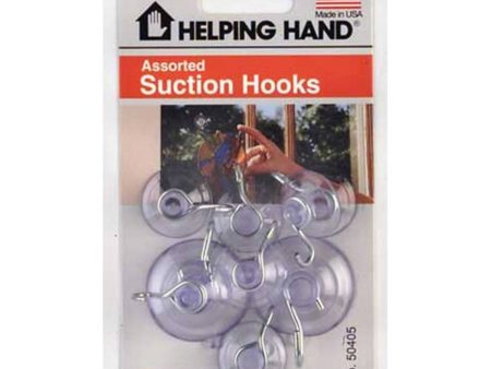 HELPING HAND - Assorted Suction Cup Hooks, Clear - 8 Hooks Online now