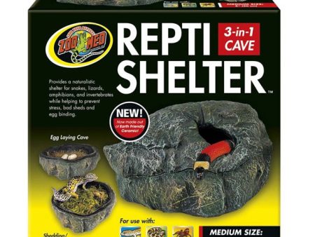 ZOO MED - Repti Shelter 3 In 1 Cave Medium - 8  (20 cm) Online now