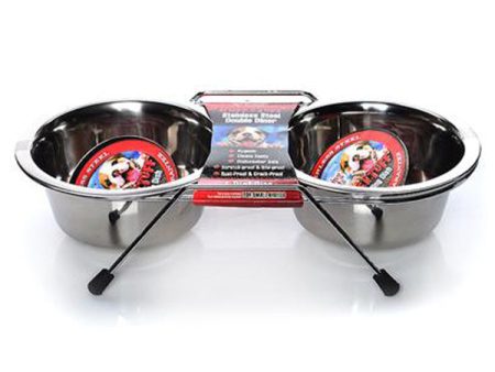 LOVING PETS - Stainless Steel Packaged Double Diner - 1 Pint Online now