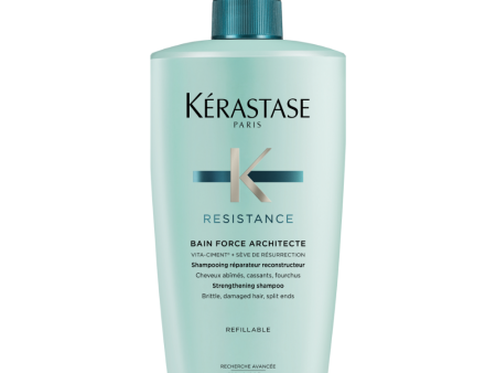 Kérastase Resistance Bain Force Architecte Strengthening Shampoo Refillable Bottle 500ml For Discount