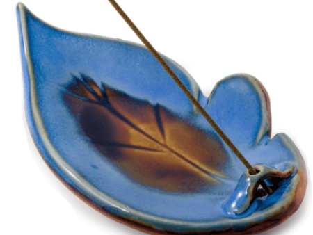 Incense holder, handcrafted, denim, leaf-shaped Online Hot Sale