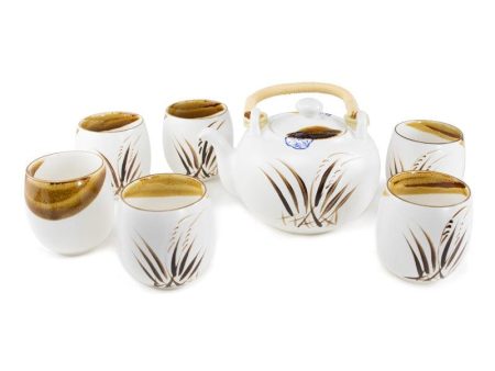 Porcelain Tea Set, 7-piece, Wheat design Discount