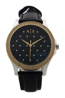 ax5246 black leather strap watch by armani exchange -For -For Women Online Hot Sale