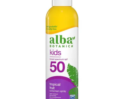 Alba Botanica Kids Tropical Fruit Sunscreen Spray SPF 50 5 fl. oz. Hot on Sale