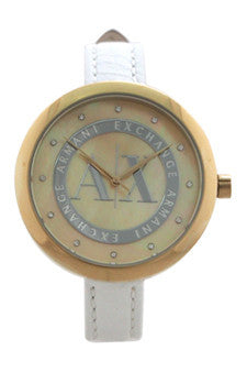 ax4227 white leather strap watch by armani exchange -For -For Women Hot on Sale