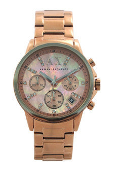 ax4326 chronograph rose gold-tone stainless steel bracelet watch by armani exchange -For -For Women Supply