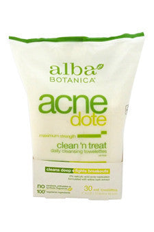 acnedote clean  n treat daily cleansing towelettes by alba botanica -Unisex Online Sale