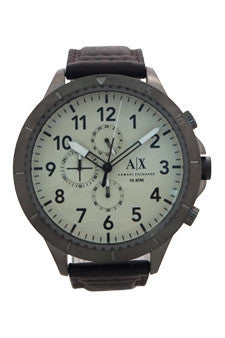 ax1757 chronograph dark brown leather strap watch by armani exchange -For Men Cheap