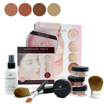 bare escentuals bareminerals get started kit - tan  medium tan ( skin rev-er upper+ 2x fdn+ face color+ mineral veil 9pcs -For Women Sale